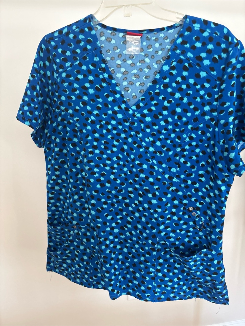 Dickies Women's Scrub Set Size Large V- Neck Blue & Black Medical Uniform